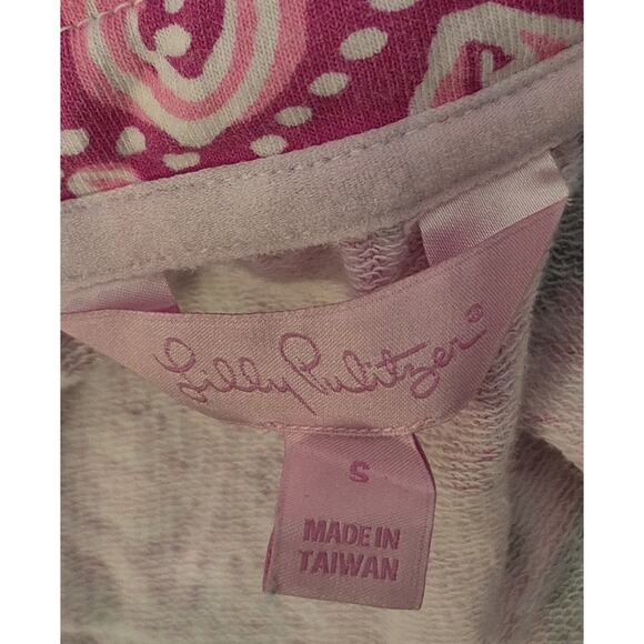 Lilly Pulitzer Pink Black Skipper Popover Track Jacket S Half-Zip 3/4 Sleeves - Picture 6 of 11